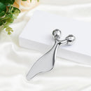 3D Metal Face Roller for Face, Neck & Eyes with Gua Sha Massage Edge Tool