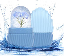 Blue Mermaid Shell Ice Roller for Face, Eyes & Neck, Reusable Silicone Tool