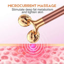 2-in-1 24K Gold Electric Face Massager with 3D Roller and T-Shape Tool