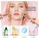 2-in-1 24K Gold Electric Face Massager with 3D Roller and T-Shape Tool