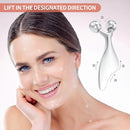 3D Metal Face Roller for Face, Neck & Eyes with Gua Sha Massage Edge Tool