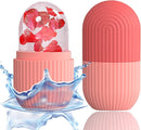 Pink Ice Cube Roller for Face, Eyes and Neck, Reusable Silicone Massager